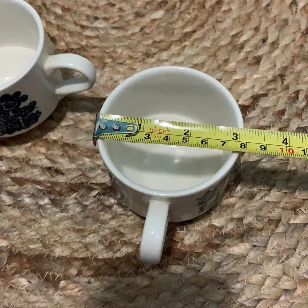 Vintage Churchill England Blue Willow Flat Tea Cup 3 Inch Stackable Ceramic